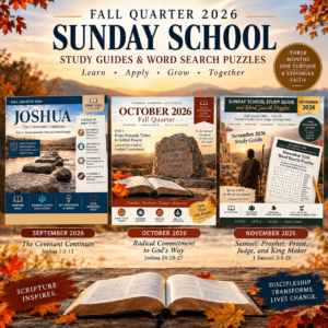 Swhale Ministries Fall 2026 Quarterly Sunday School Guides and Word Search Puzzles.